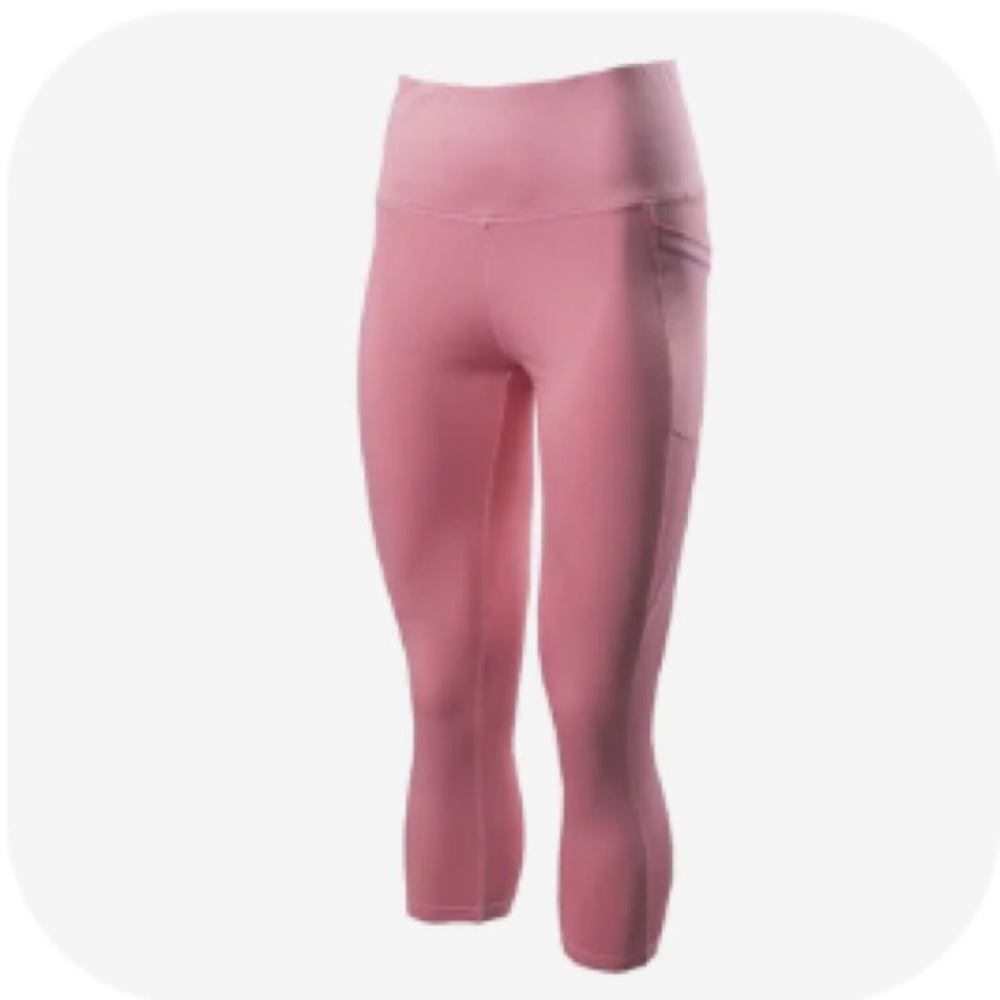 ECHELON Solid Performance Bike Capri w/side pocket detail pink XL NWT